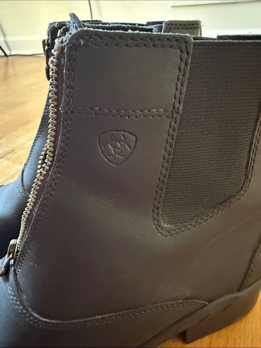 Ariat Black Front-Zip Ankle Boots WIGGLE ROOM